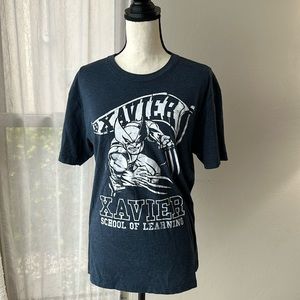 Box Lunch X-Men Wolverine Xavier School of Learning Tshirt in Navy size unisex M